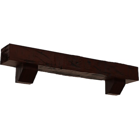 Kit W/ Ashford Corbels, NaturaL Pecan, 8H X 10D X 36W Hand Hewn Faux Wood Fireplace ManteL